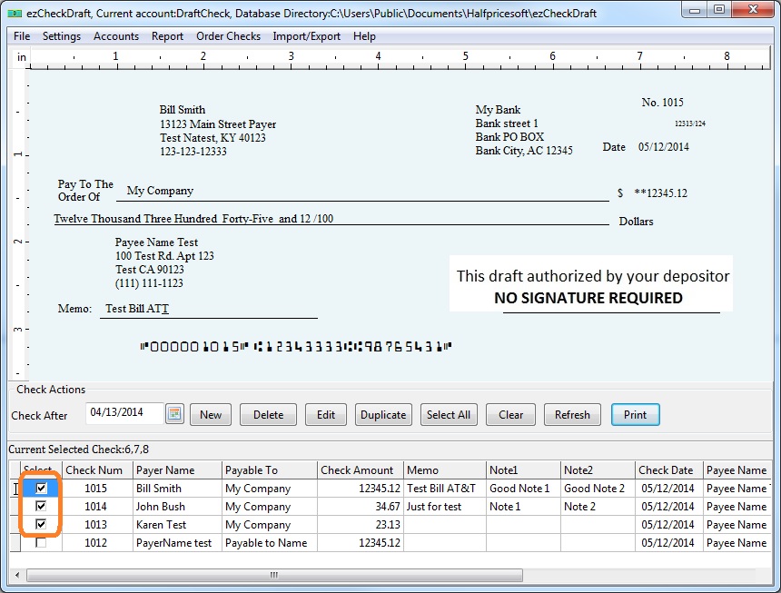 check draft or e bank Phone, Fax EzCheckDraft Payment Via for Software Accepting